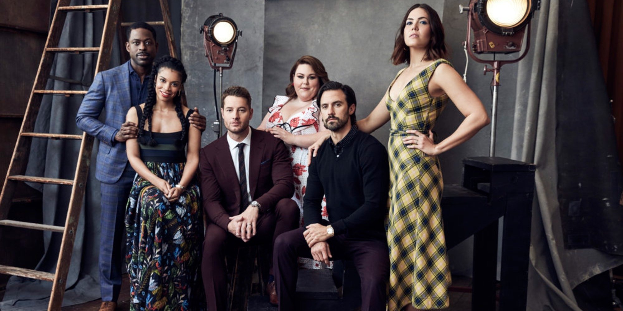 The cast of 'This Is Us' Sterling K Brown, Susan Kelechi Watson, Milo Ventimiglia, Mandy Moore, Justin Hartley, and Chrissy Metz.