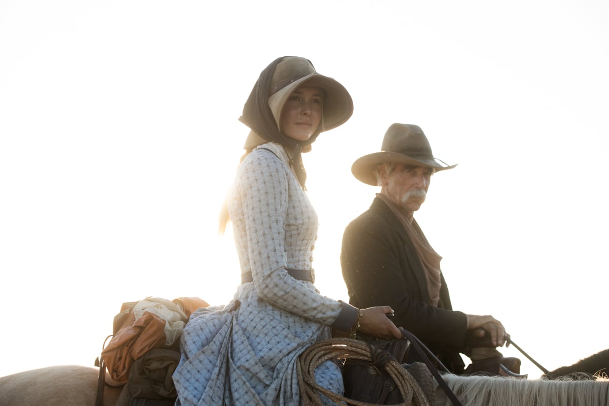 1883: Sam Elliott and Isabel May ride horseback together