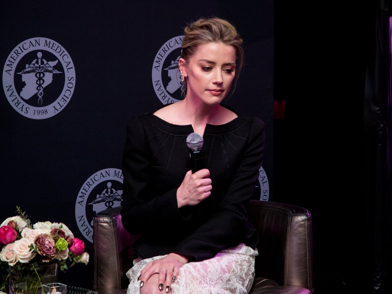 Amber Heard attends the Syrian American Medical Society's Voices in Displacement Gala in 2018. Heard once said she models her on Angelina Jolie's.