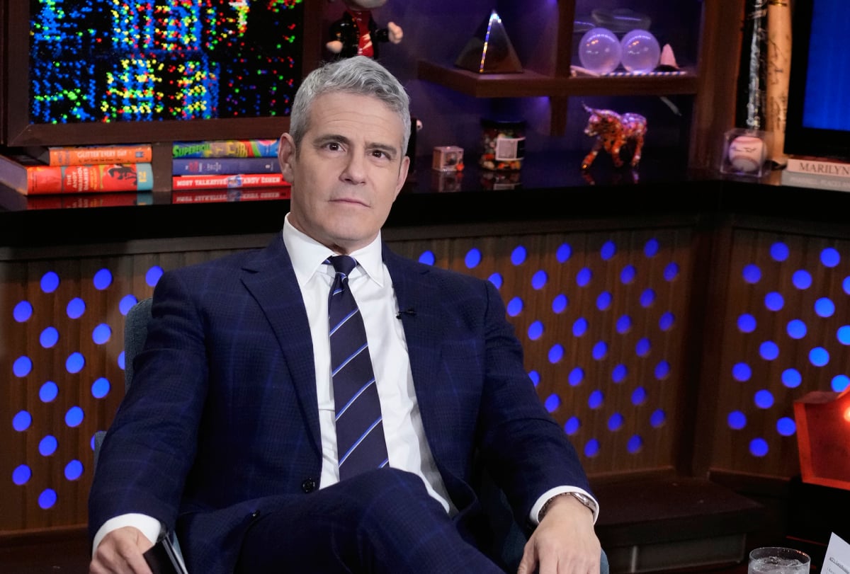 Andy Cohen poses on the set of Watch What Happens Live on April 27, 2022