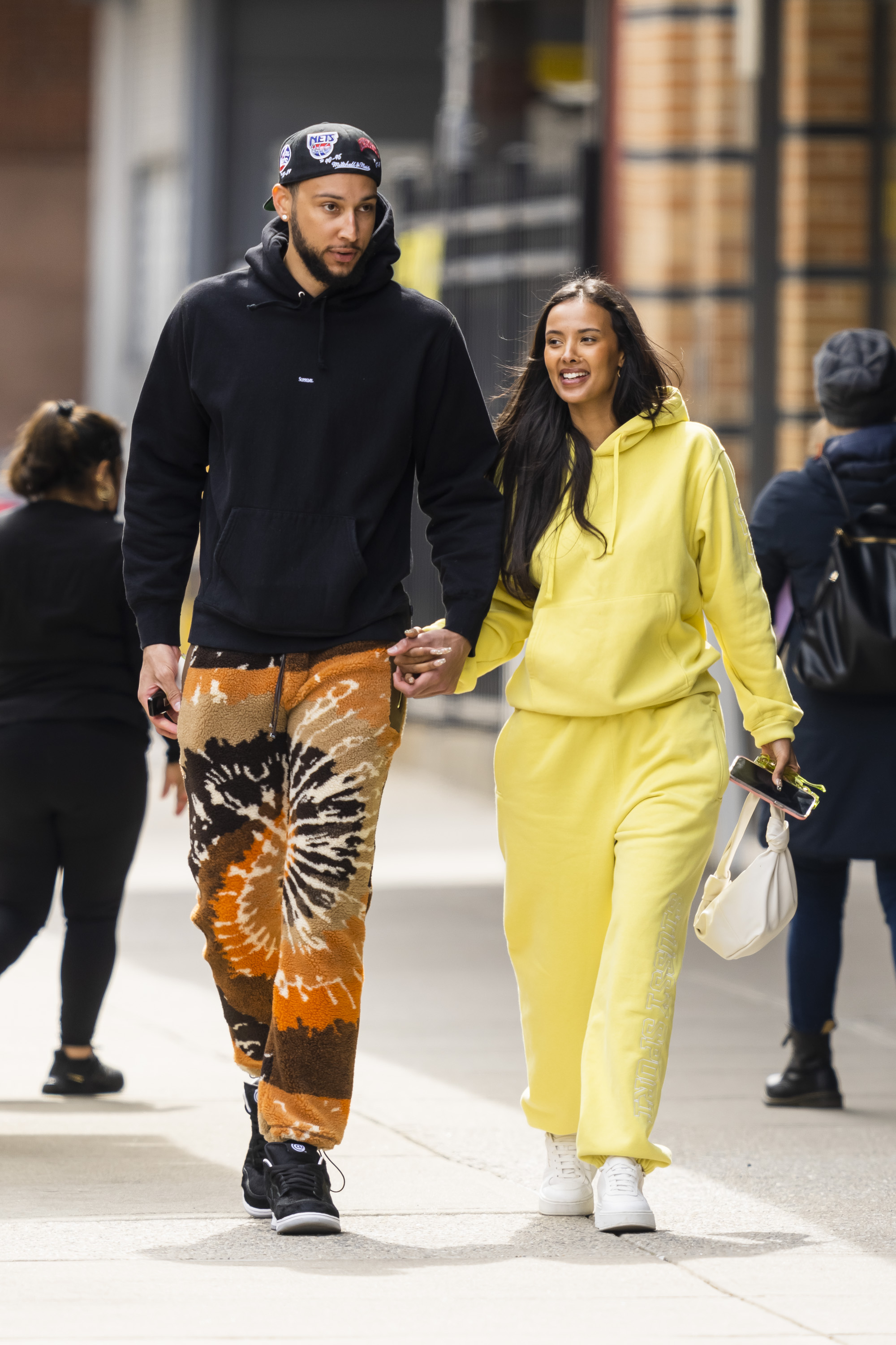 Ben Simmons and Maya Jama are seen walking hand-in-hand around Tribeca in NYC