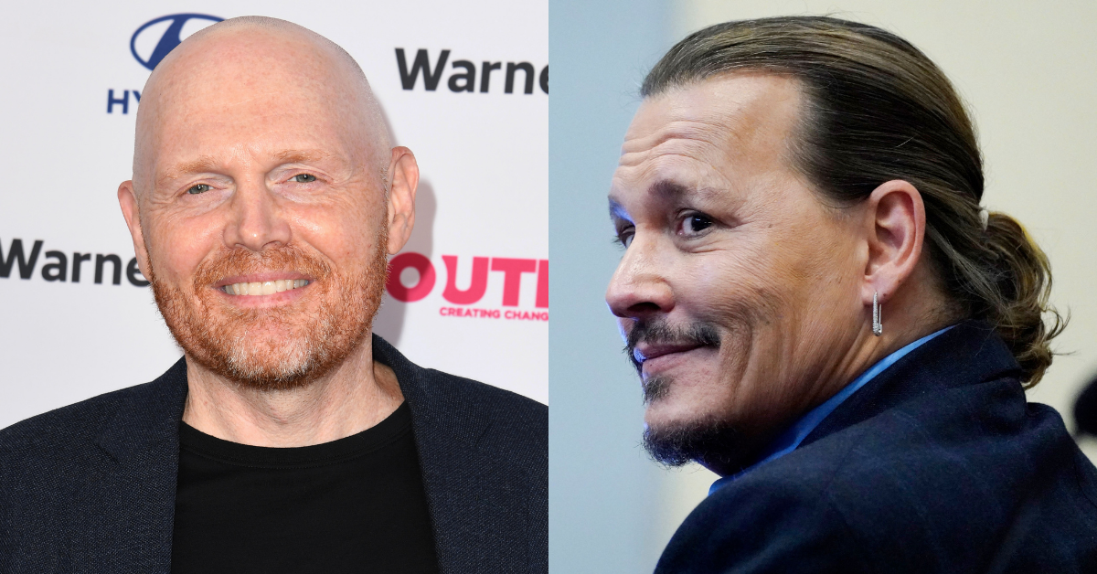 Bill Burr and Johnny Depp both wearing black at different events.