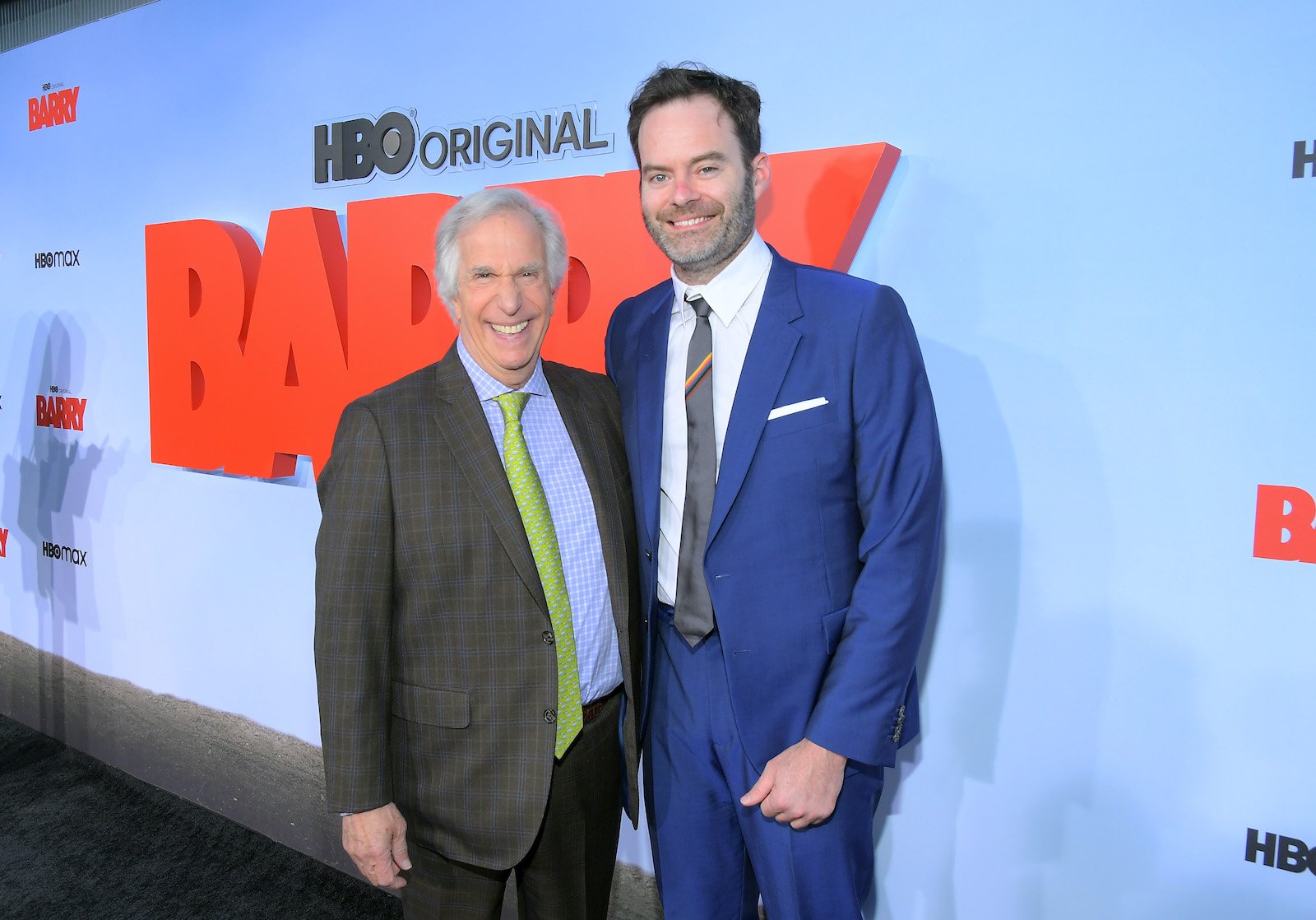 Henry Winkler and Bill Hader smile on the red carpet for the 'Barry' premiere