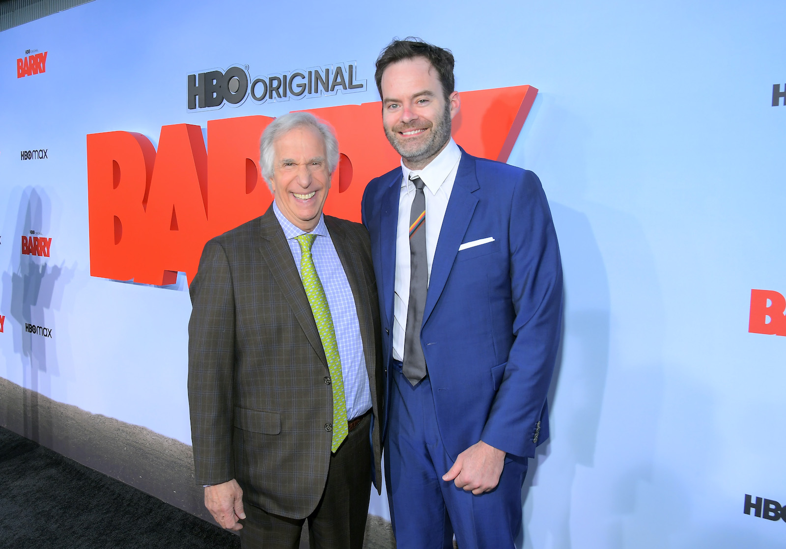 Henry Winkler and Bill Hader smile on the red carpet at the 