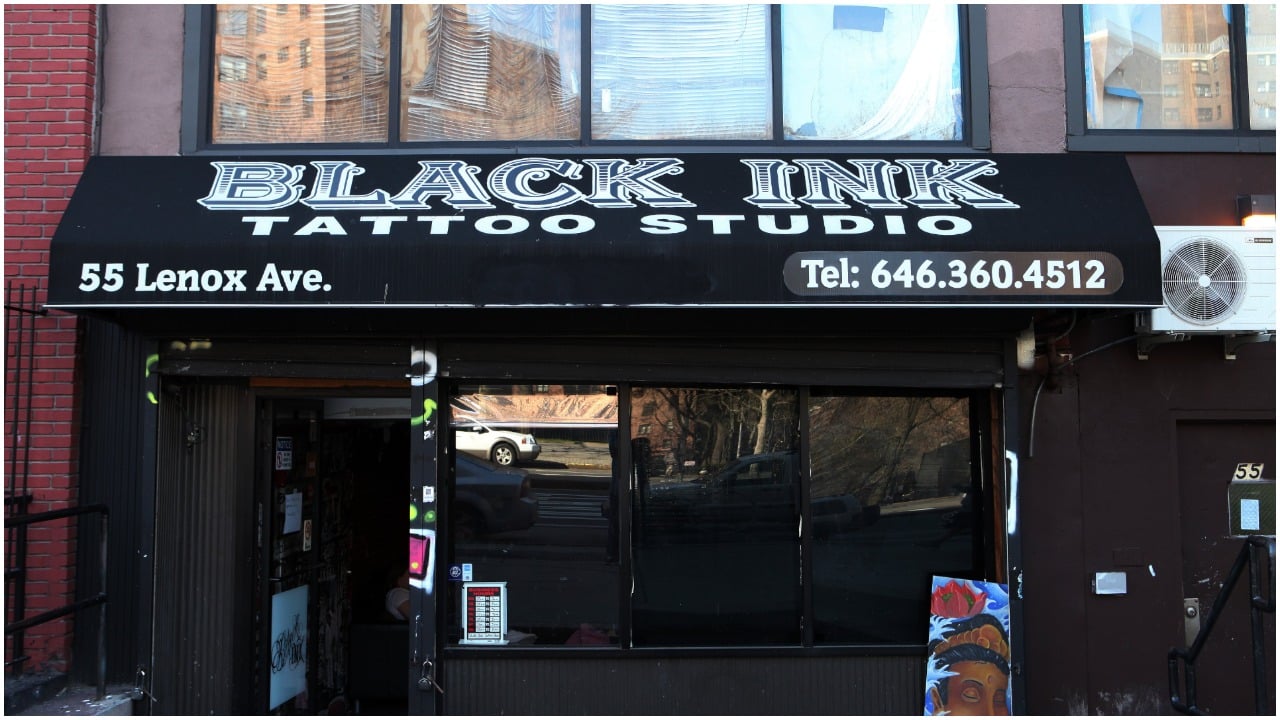 Black Ink tattoo studio, home of VH1's television show 'Black Ink Crew' in Harlem, New York