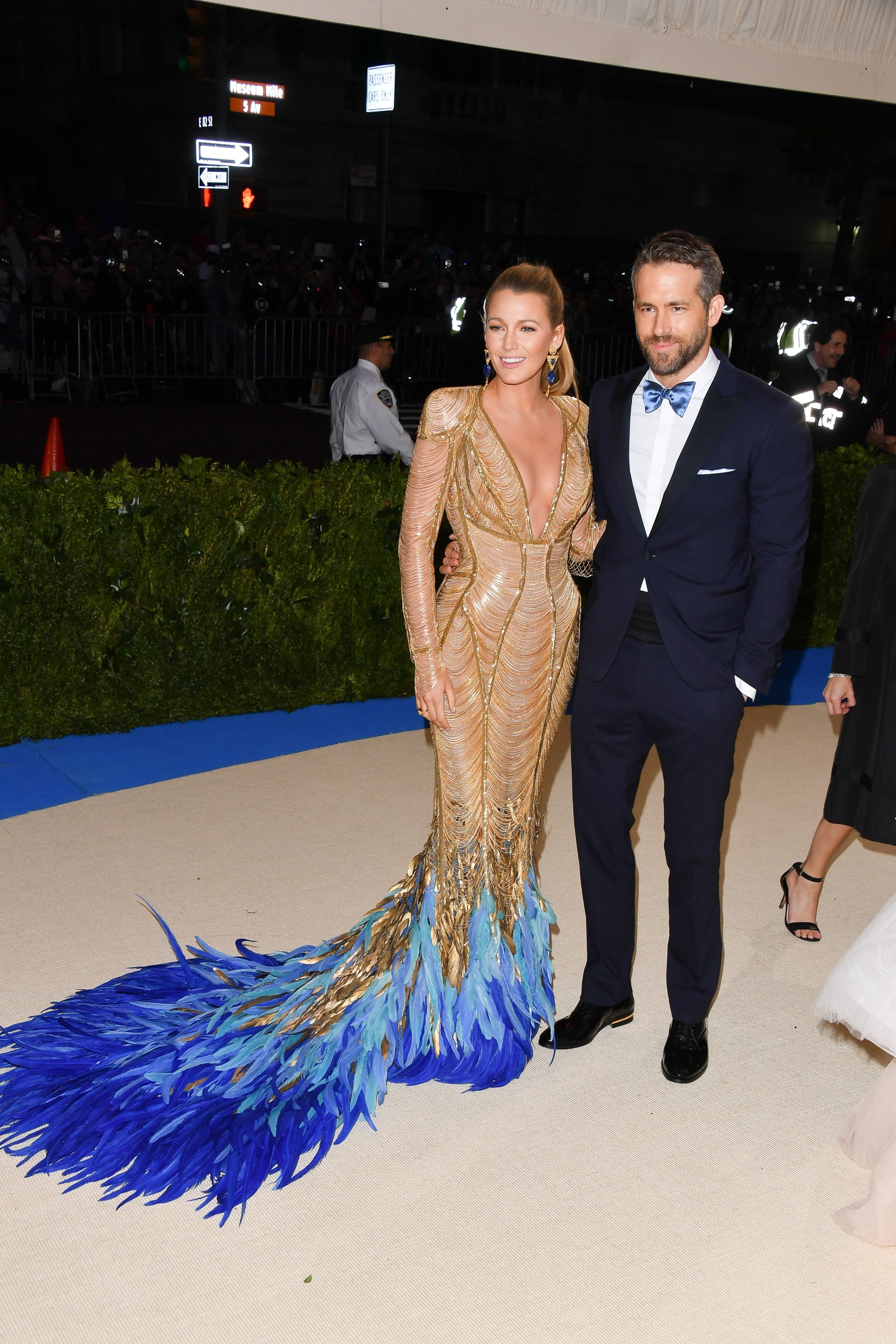 Blake Lively and Ryan Reynolds pose at the 2017 Met Gala