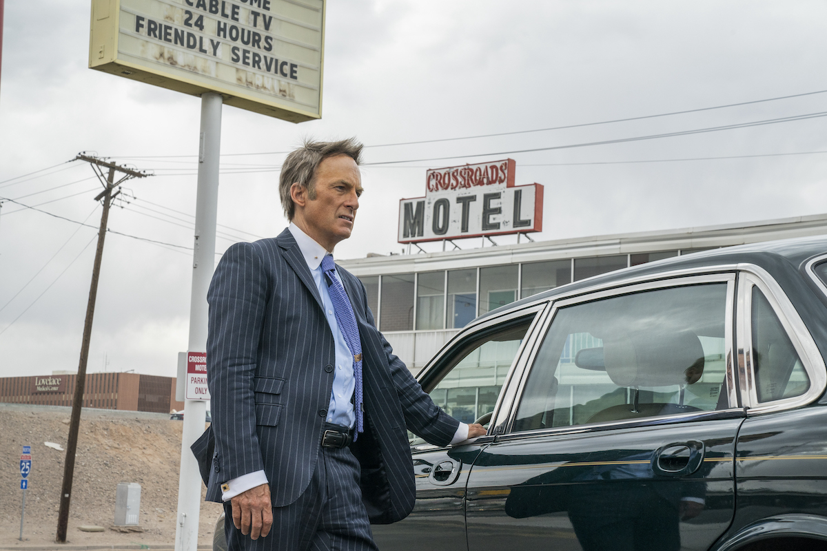 Bob Odenkirk's 'Better Call Saul' character Saul Goodman disguises himself as the character Howard Hamlin. He stands outside of a motel about to get into Howard's car.