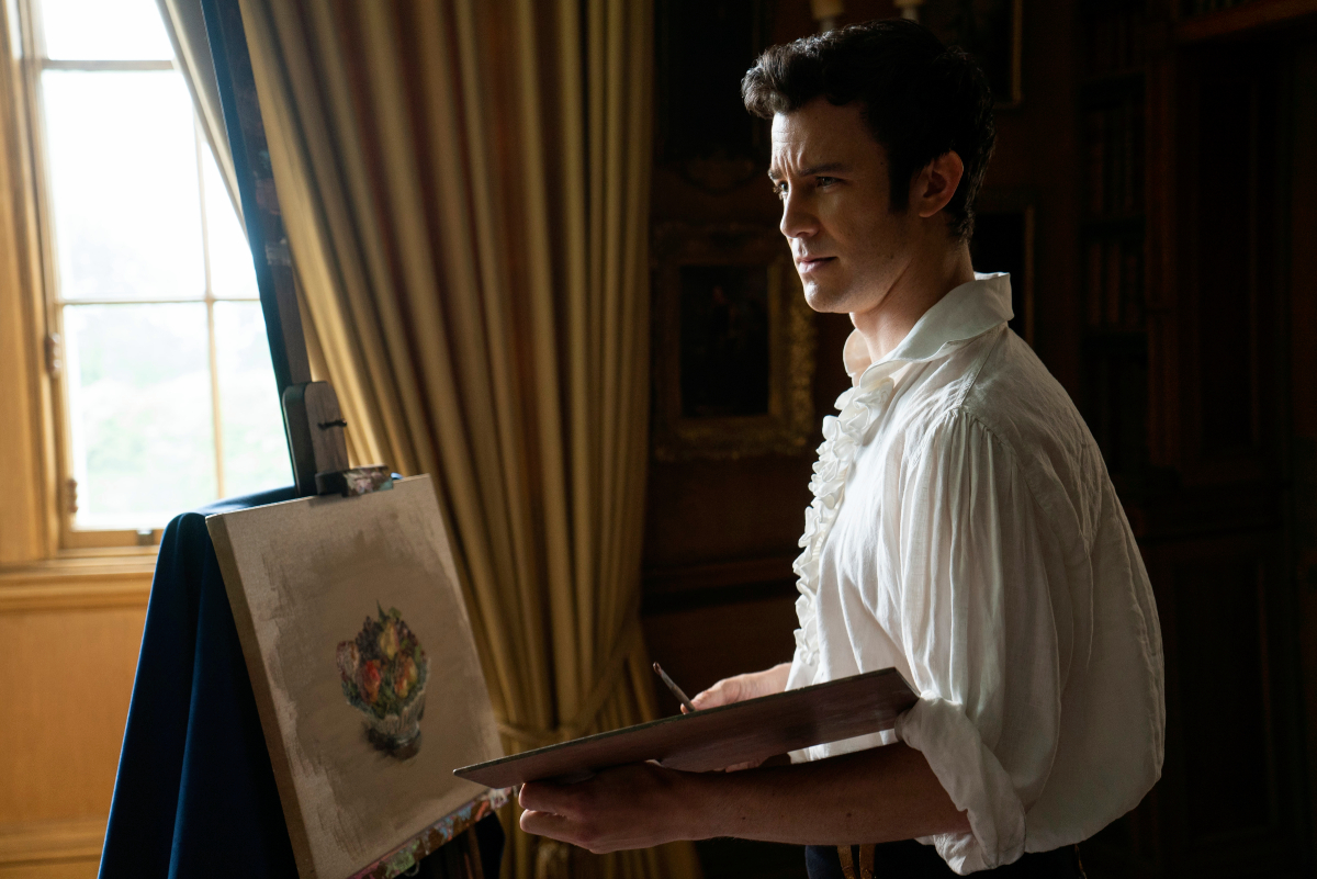 Bridgerton Season 3 will not focus on Benedict. In this photo, Benedict paints a bowl of fruit. 