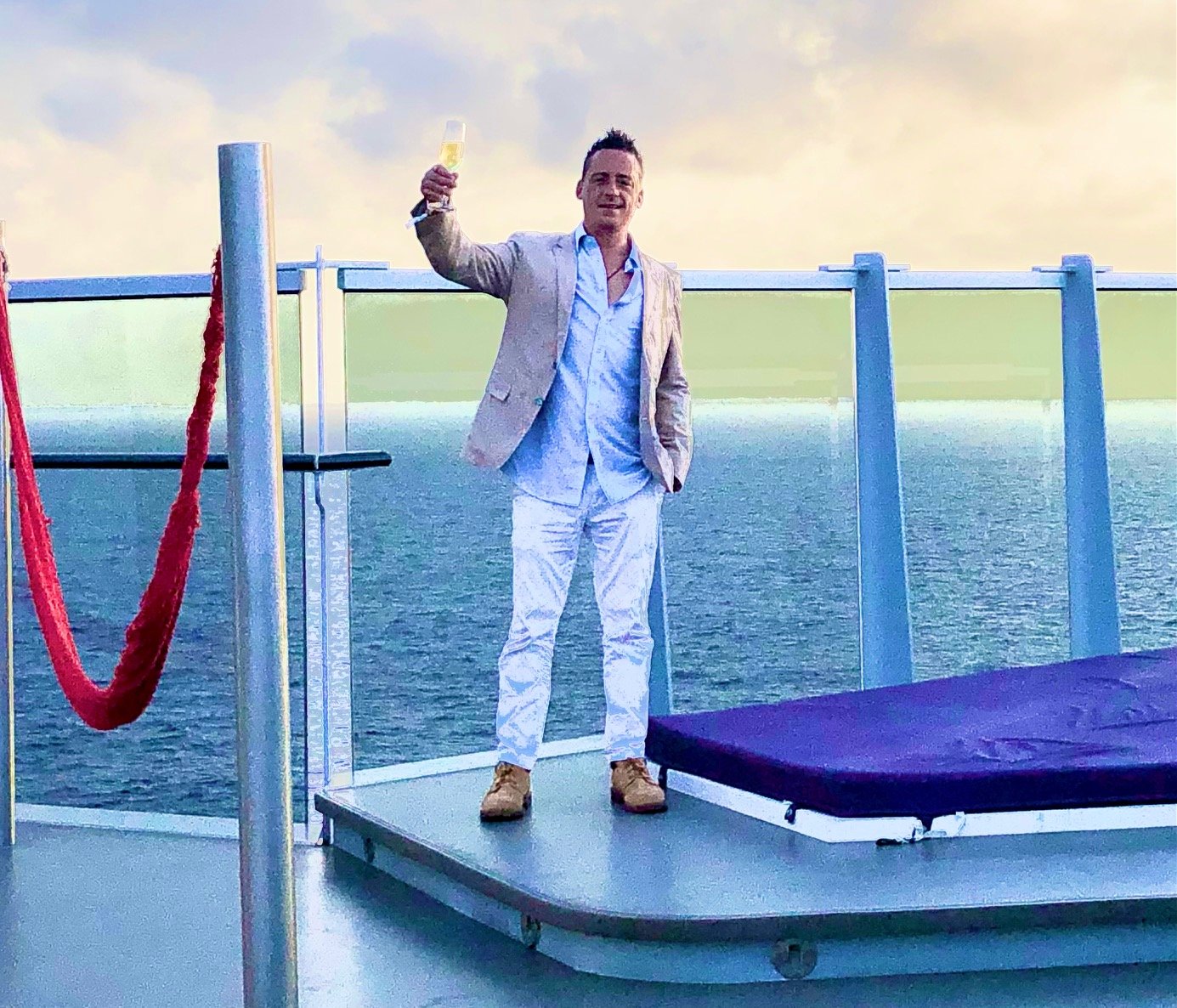 Chef Ben Robinson from 'Below Deck' toasts to a great cruise 