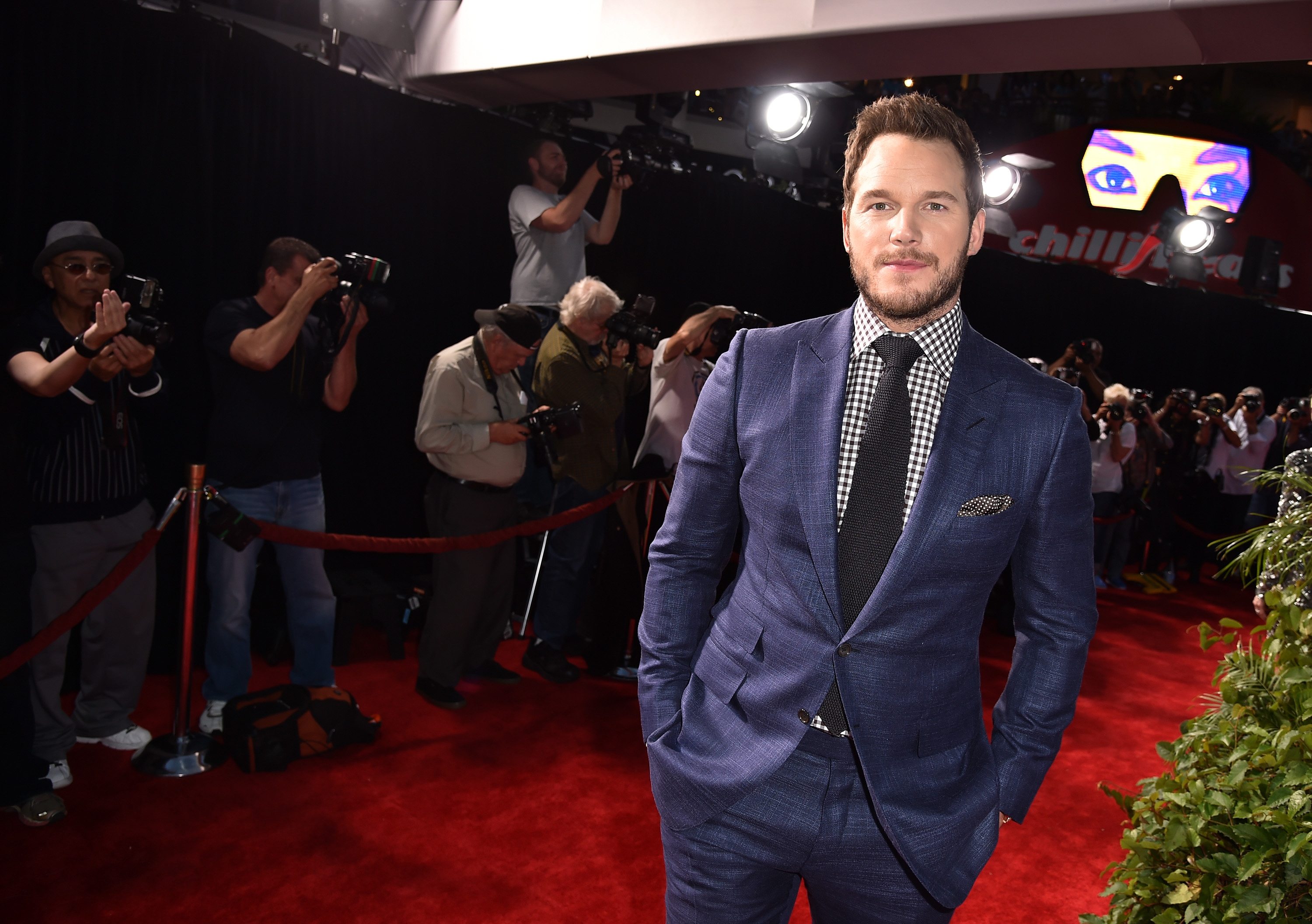 Actor Chris Pratt attends the movie premiere of Jurassic World