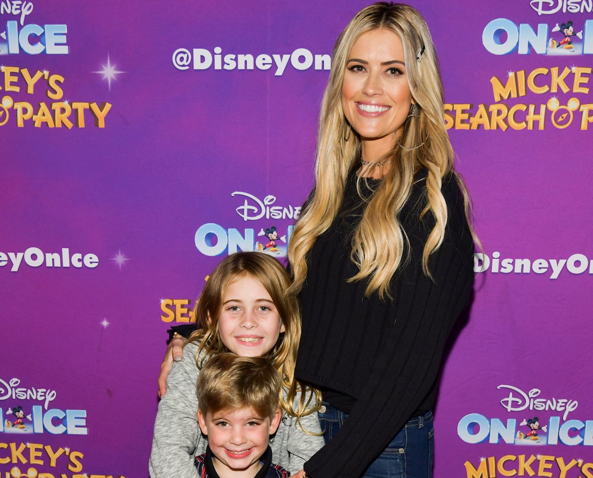 Christina Haack, who praised husband Joshua Hall for his support, poses with daughter Taylor El Moussa, and son Brayden El Moussa,