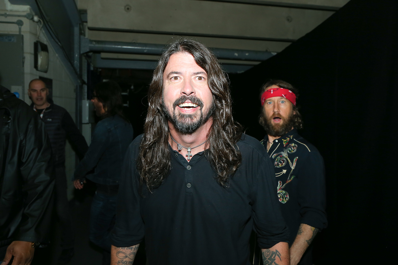 Dave Grohl backstage at the 2018 BRIT Awards.