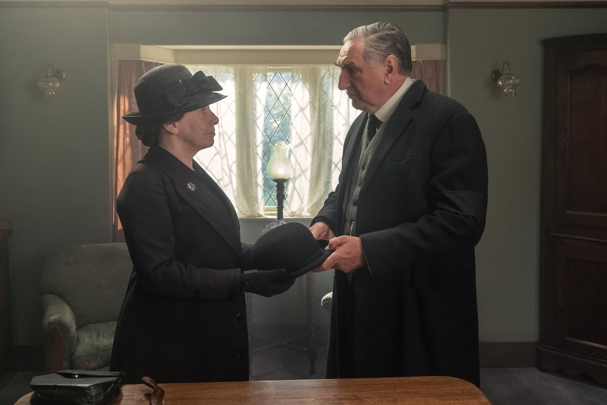 'Downton Abbey: A New Era' star Phyllis Logan hands Jim Carter his hat, and the former hopes for 'Downton Abbey 3'