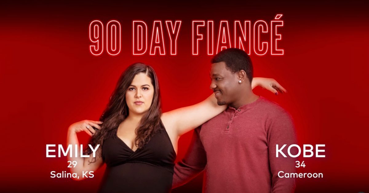 Emily and Kobe in a promo image for 90 Day Fiancé Season 9, in which they disagree about breastfeeding
