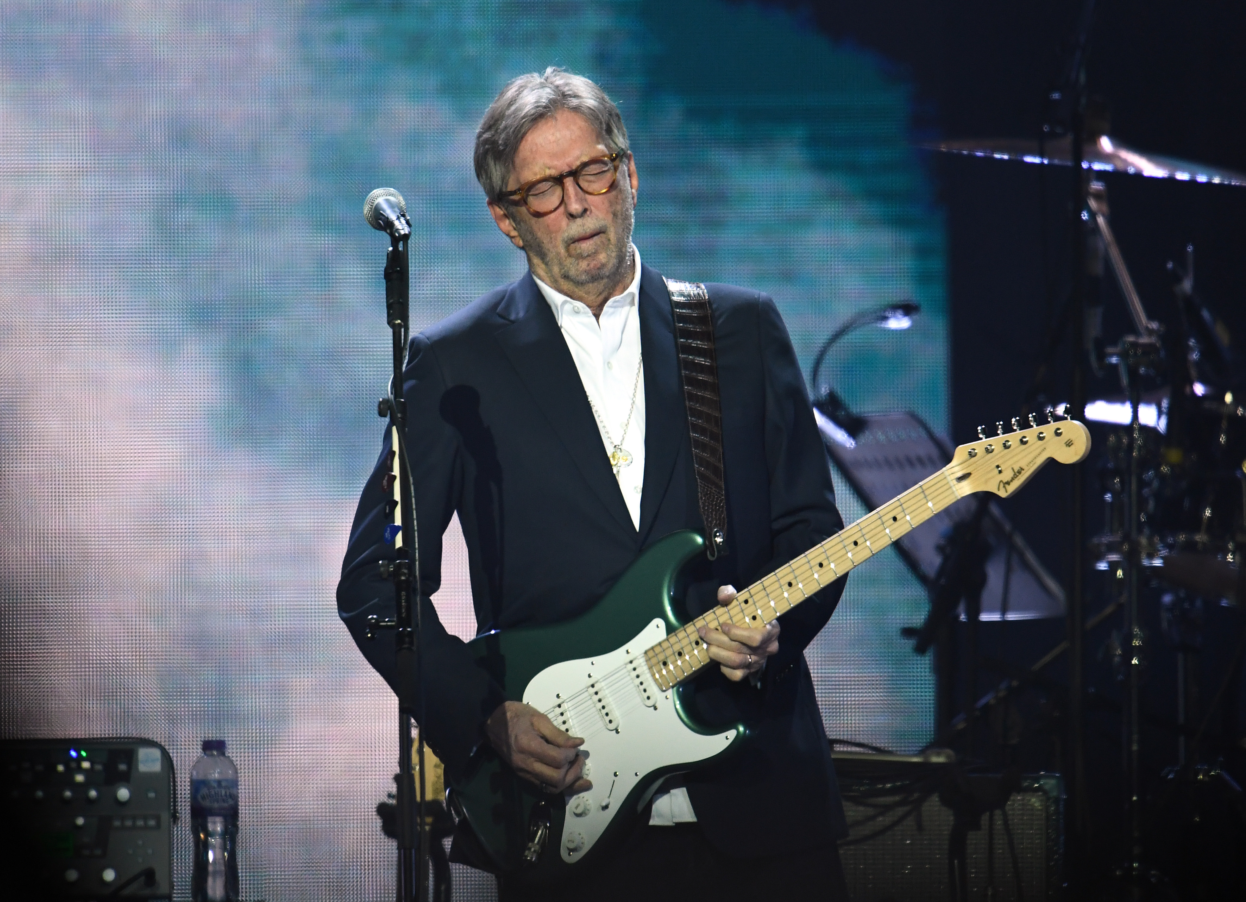 Eric Clapton performs on stage in 2020.