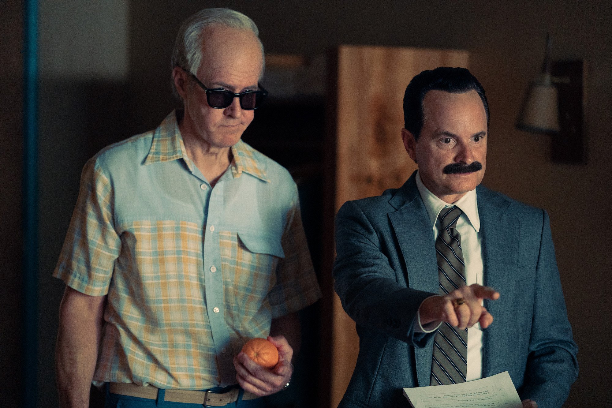 'Gaslit' Episode 3 'King George' features J.C. MacKenzie as Howard Hunt and Shea Whigham as G. Gordon Liddy, seen here in '70s style attire.