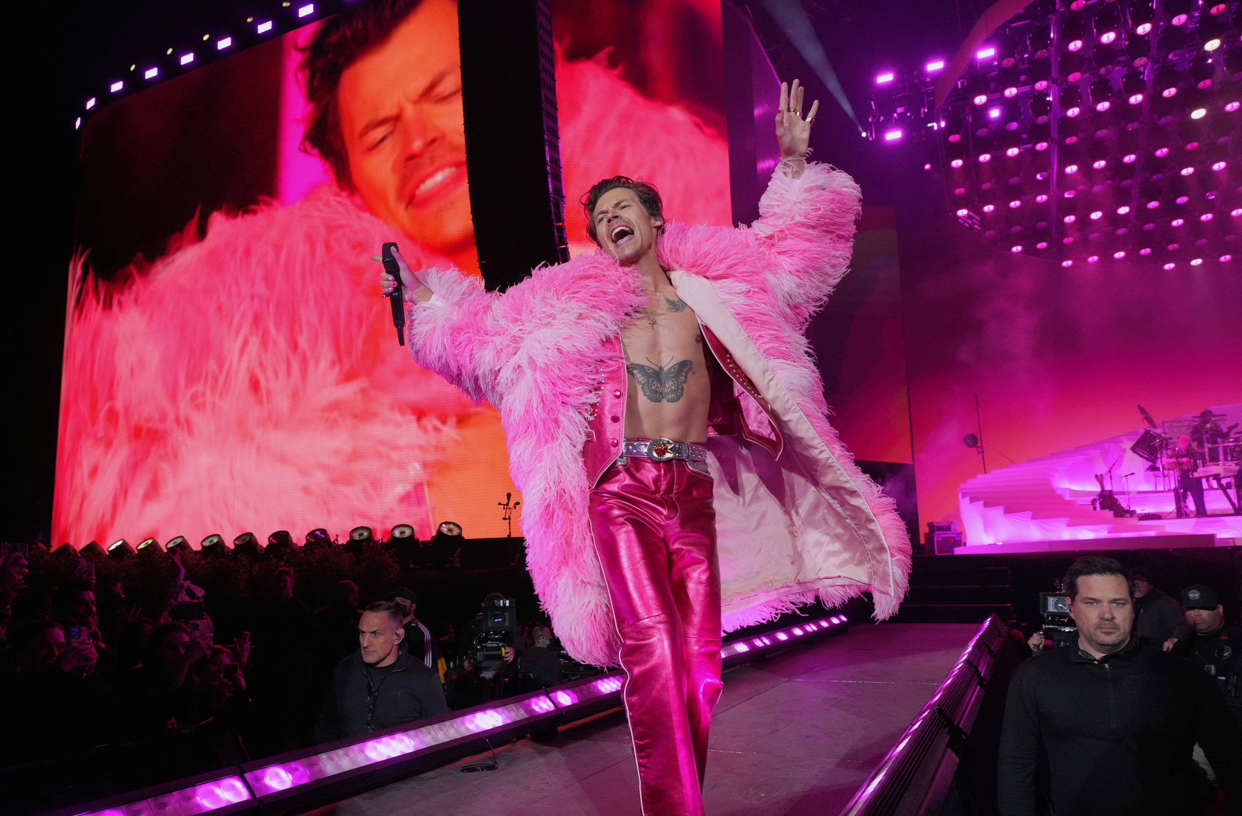 Harry Styles performs on the Coachella stage during the 2022 Coachella Valley Music And Arts Festival