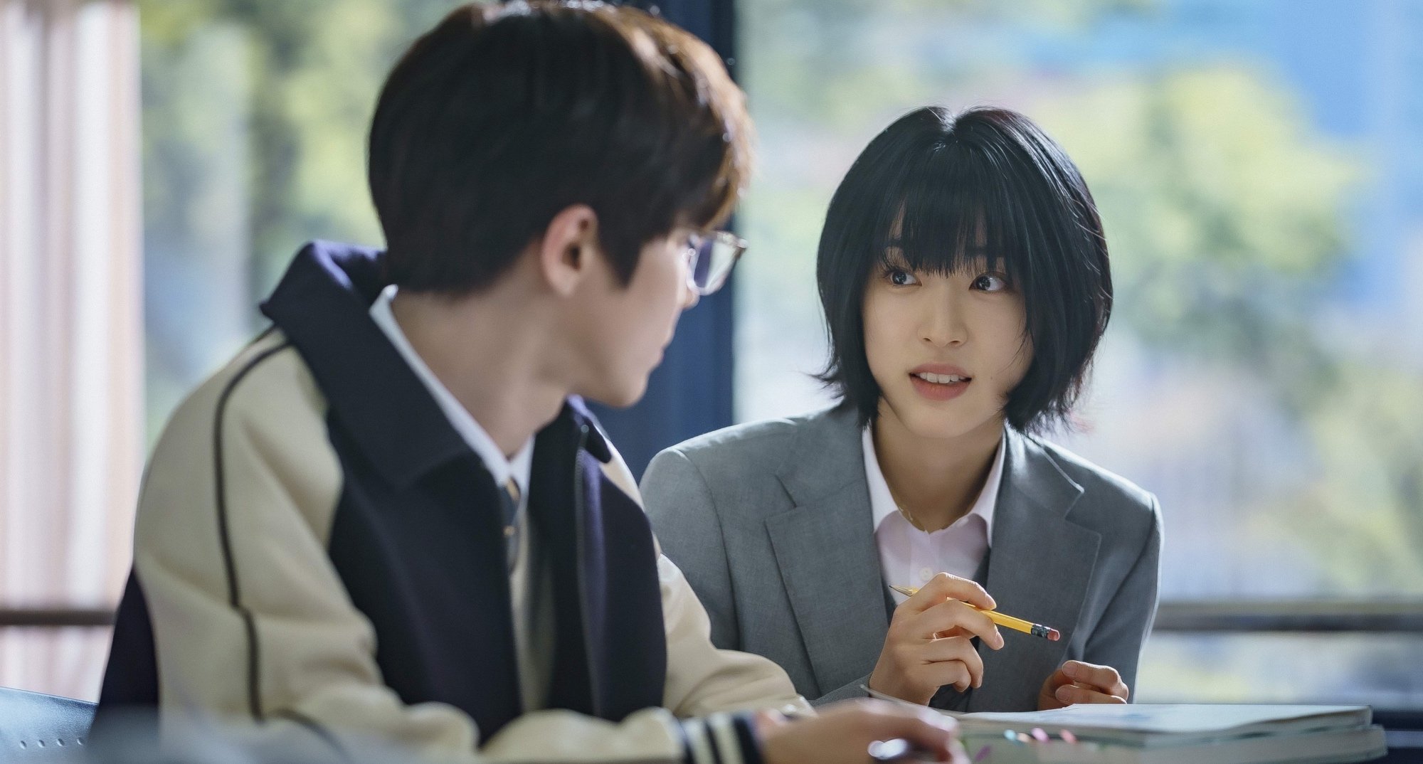 Il-deung and Ah-yi in 'The Sound of Magic' K-drama in school classroom.