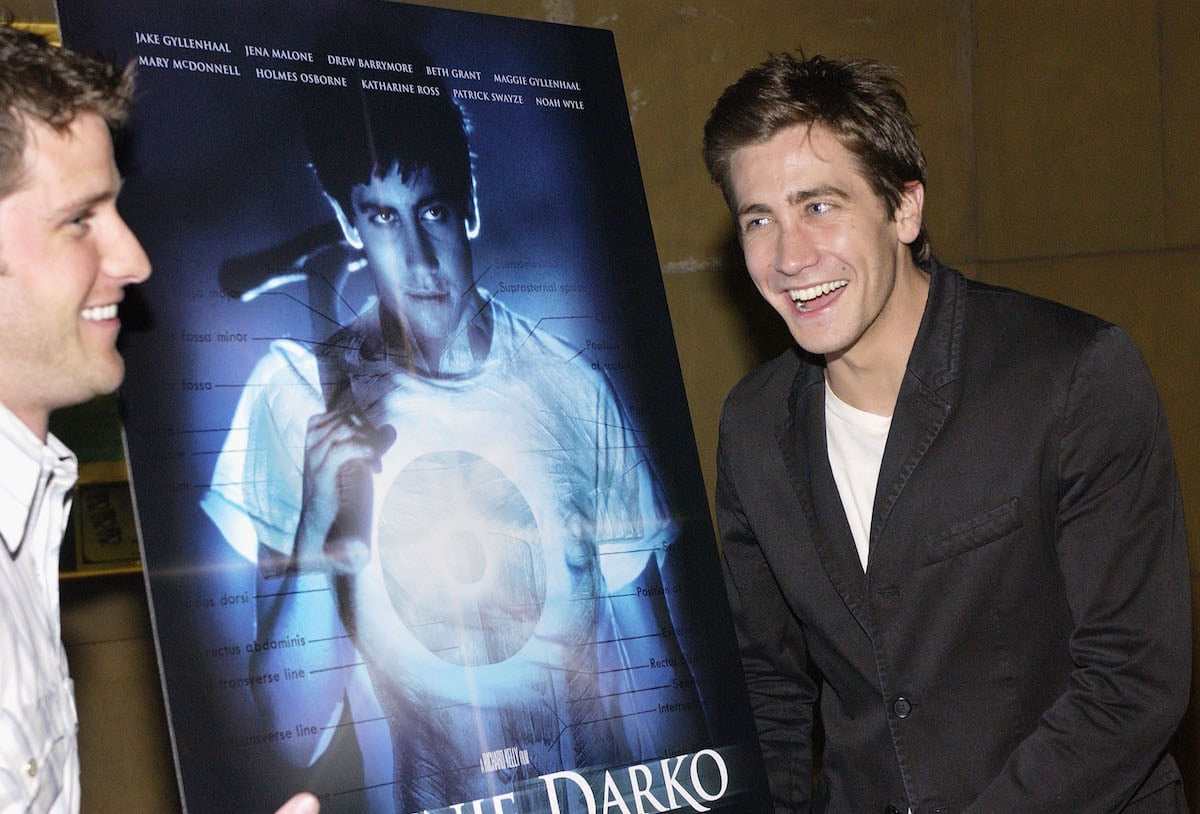 Director Richard Kelly and actor Jake Gyllenhaal attend an afterparty for the premiere of the film "Donnie Darko: The Directors Cut" in 2004