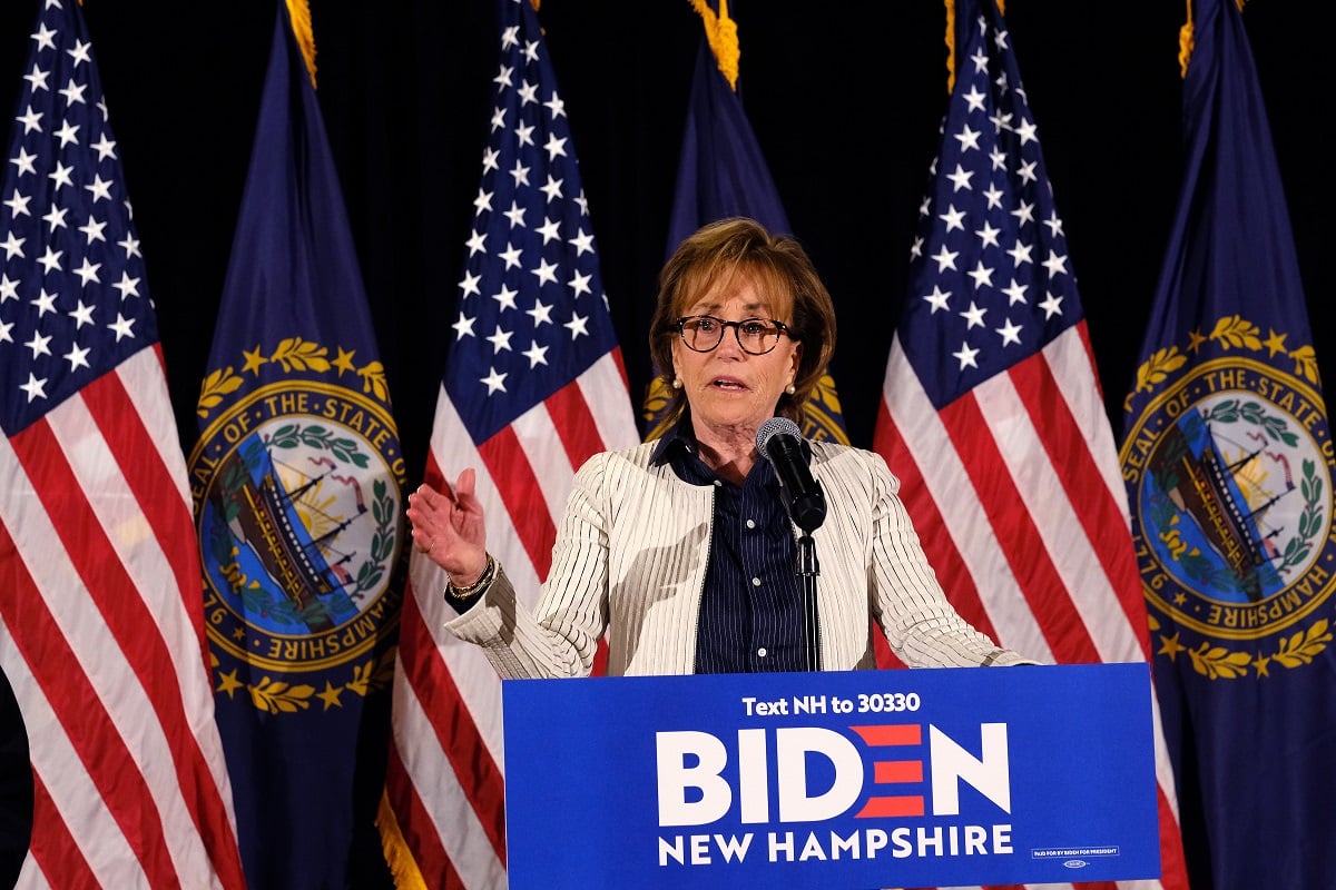 Joe Biden's sister Valerie Biden Owens takes the podium at a primary election