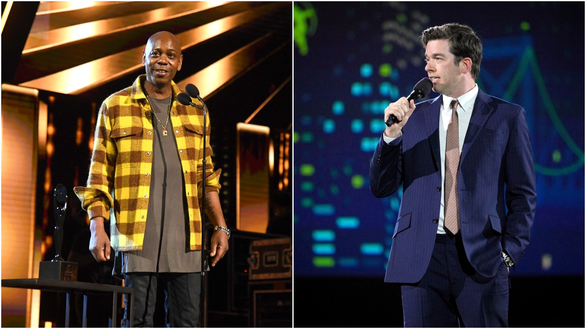 Dave Chappelle at the Rock and Roll Hall of Fame. John Mulaney performs standup 
