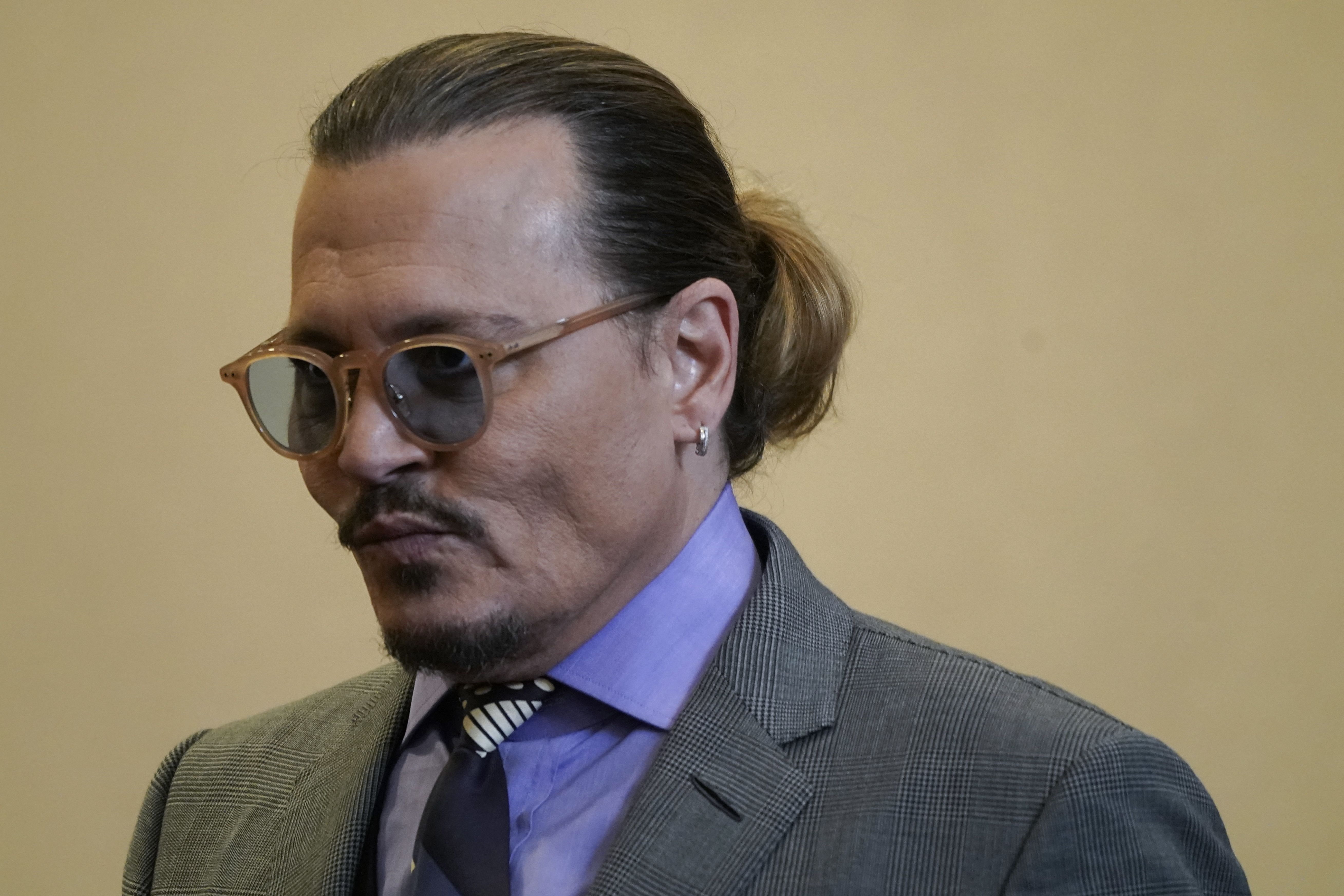Johnny Depp attends the Amber Heard trial. 