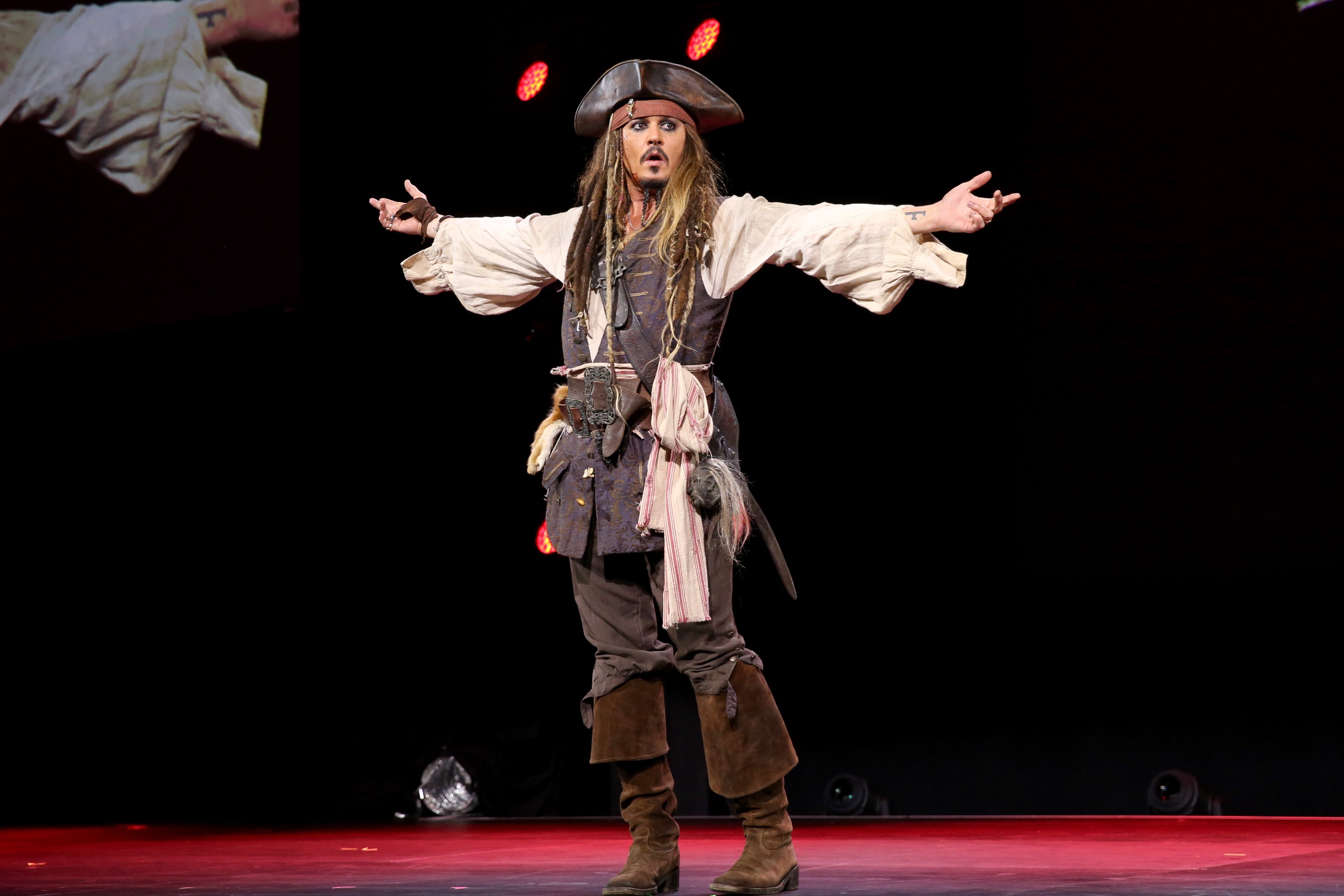 Actor Johnny Depp, dressed as Captain Jack Sparrow, of 'Pirates of the Caribbean: Dead Man's Chest'