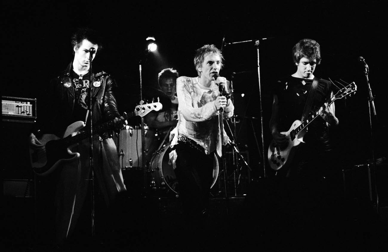 Johnny Rotten performing with the Sex Pistols in Denmark, 1977.