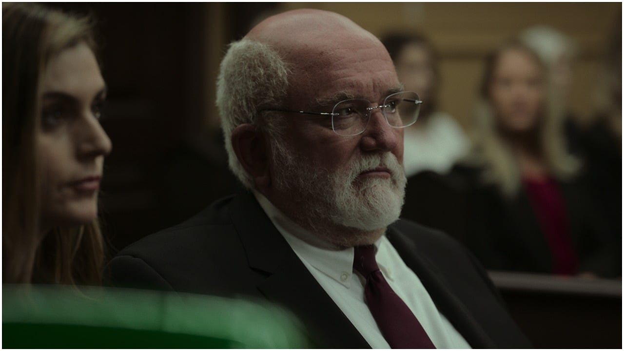 Keith Boyle as Donald Cline in Netflix documentary 'Our Father' sitting down