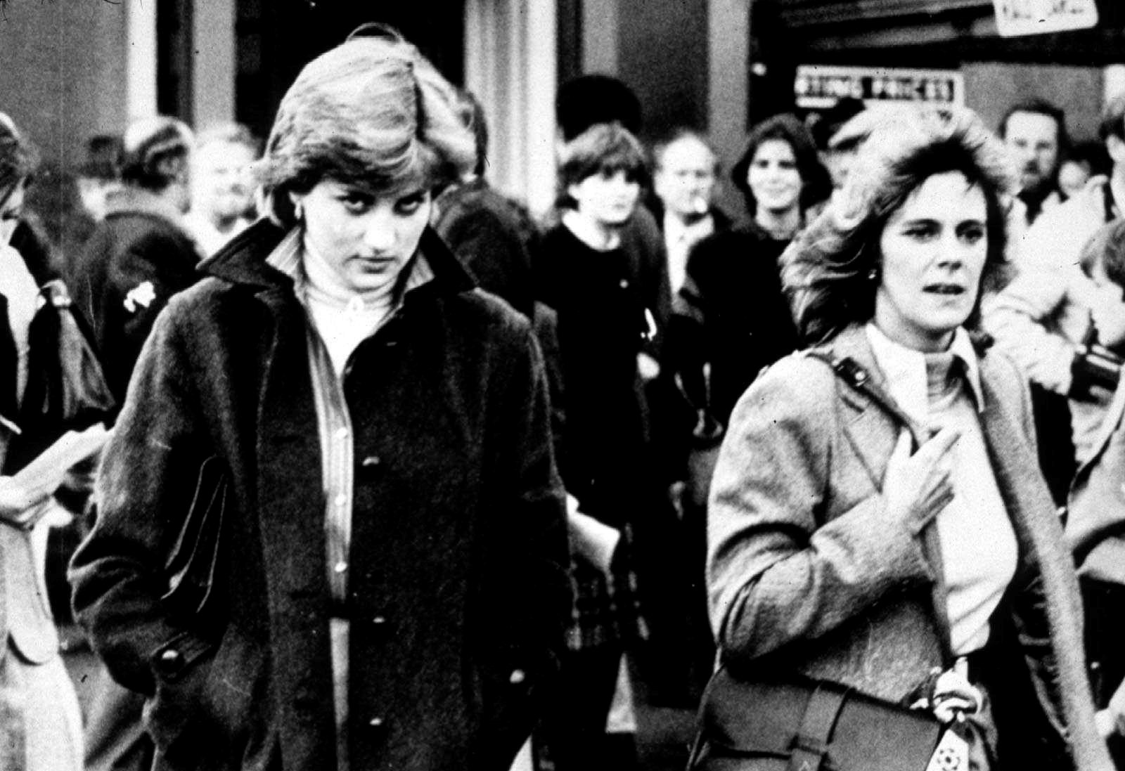Lady Diana Spencer and Camilla Parker Bowles at Ludlow Races together (circa 1980)
