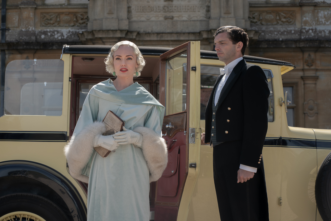 Laura Haddock as Myrna Dalgleish and Michael Fox as Andy in 'Downton Abbey: A New Era.'