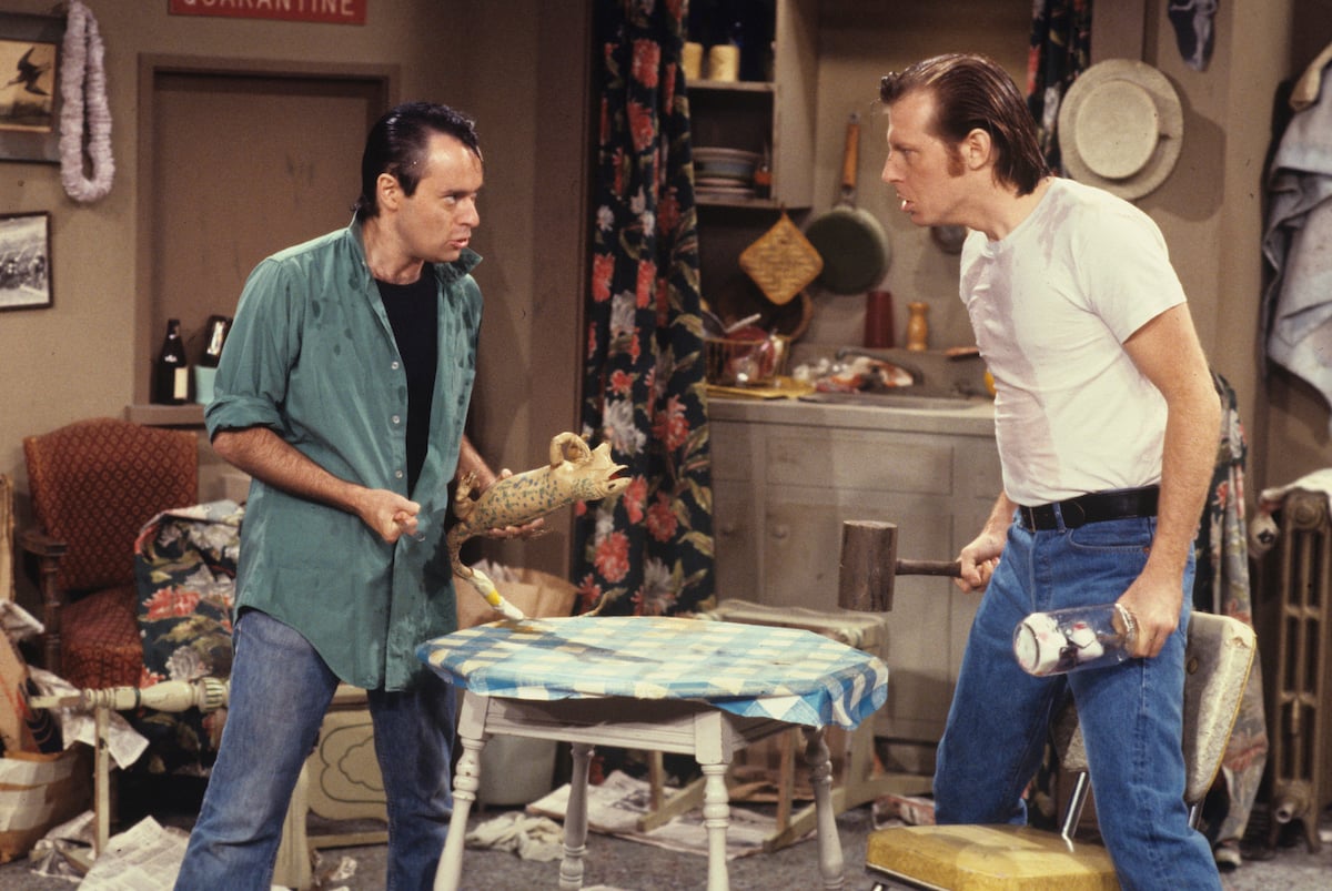 'Laverne & Shirley' cast members Michael McKean and David L. Lander stand in Lenny and Squiggy's messy apartment, and didn't always like the scripts