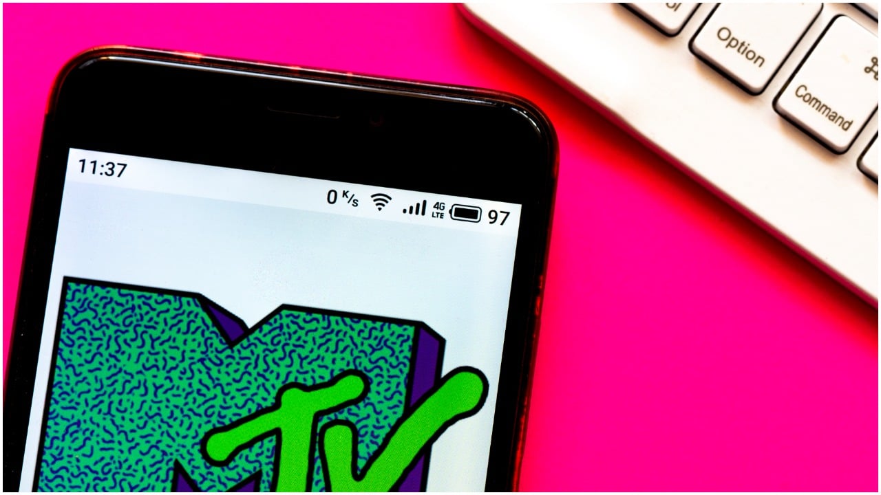 In this photo illustration a MTV (originally an initialism of Music Television) logo seen displayed on a smartphone