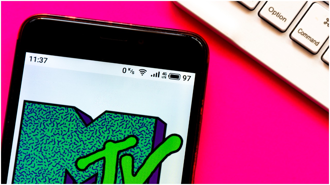 In this photo illustration a MTV (originally an initialism of Music Television) logo seen displayed on a smartphone