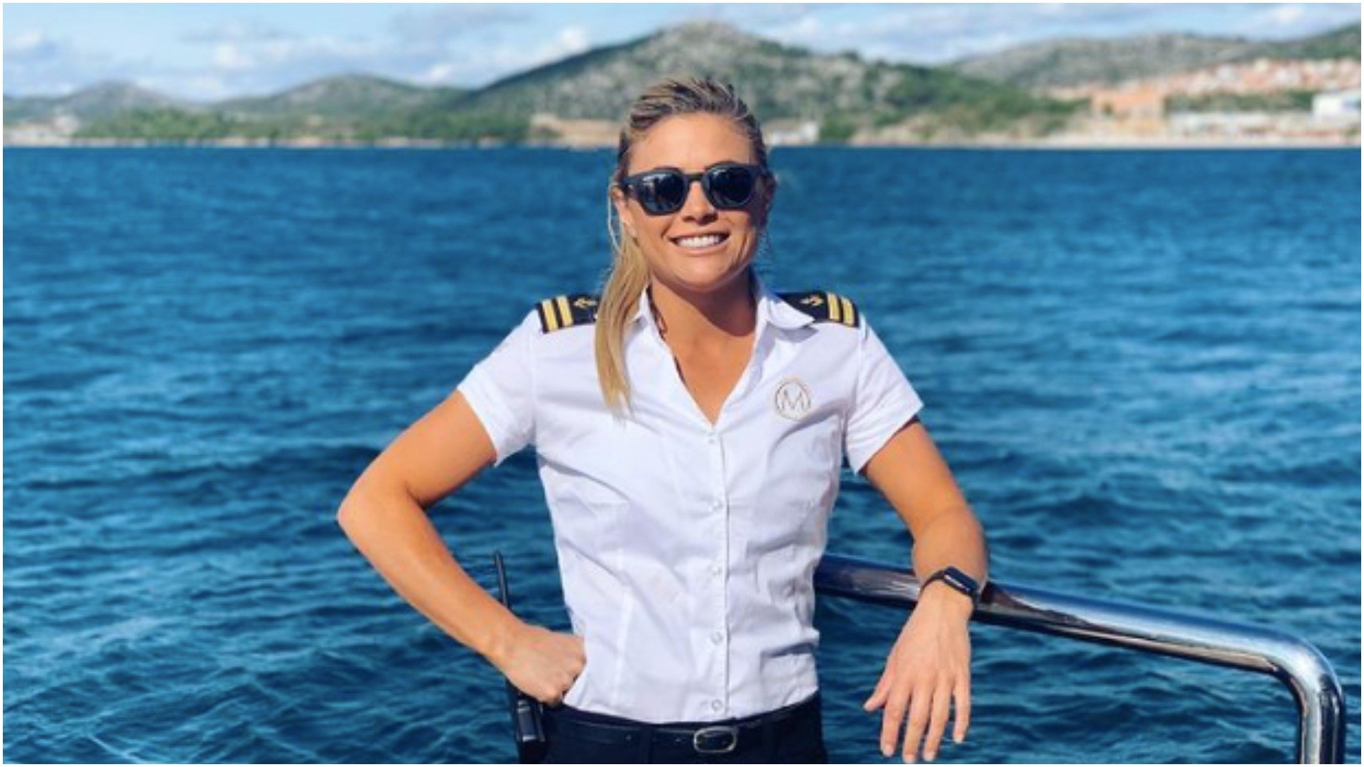 Malia White smiles while filming Below Deck Med 