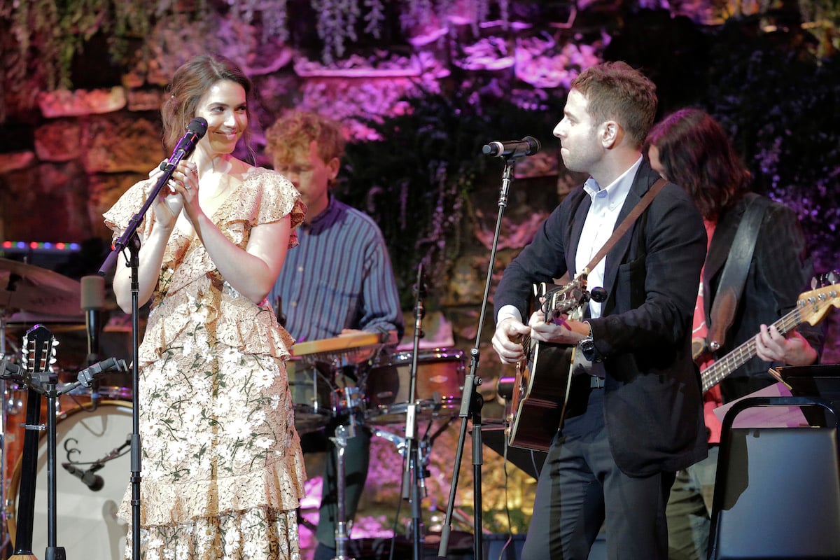 Mandy Moore and husband Taylor Goldsmith perform onstage together