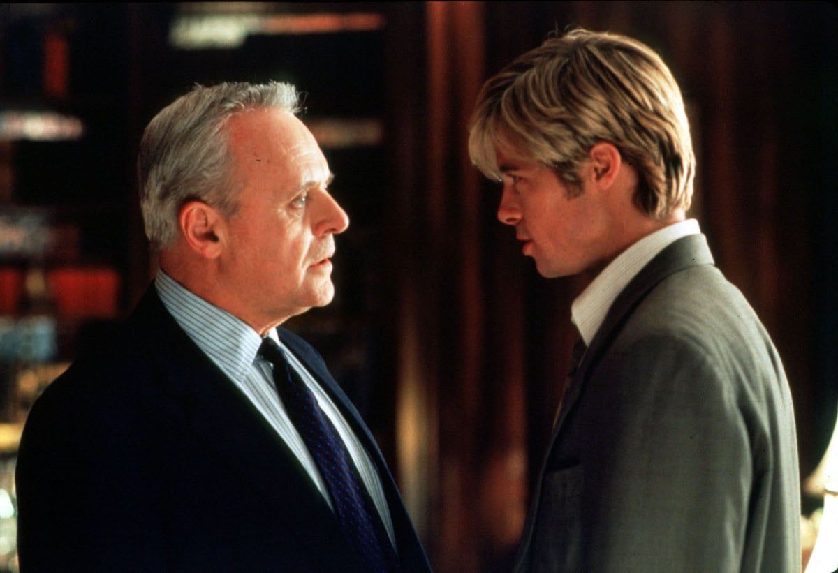 Anthony Hopkins acts with Brad Pitt in Meet Joe Black