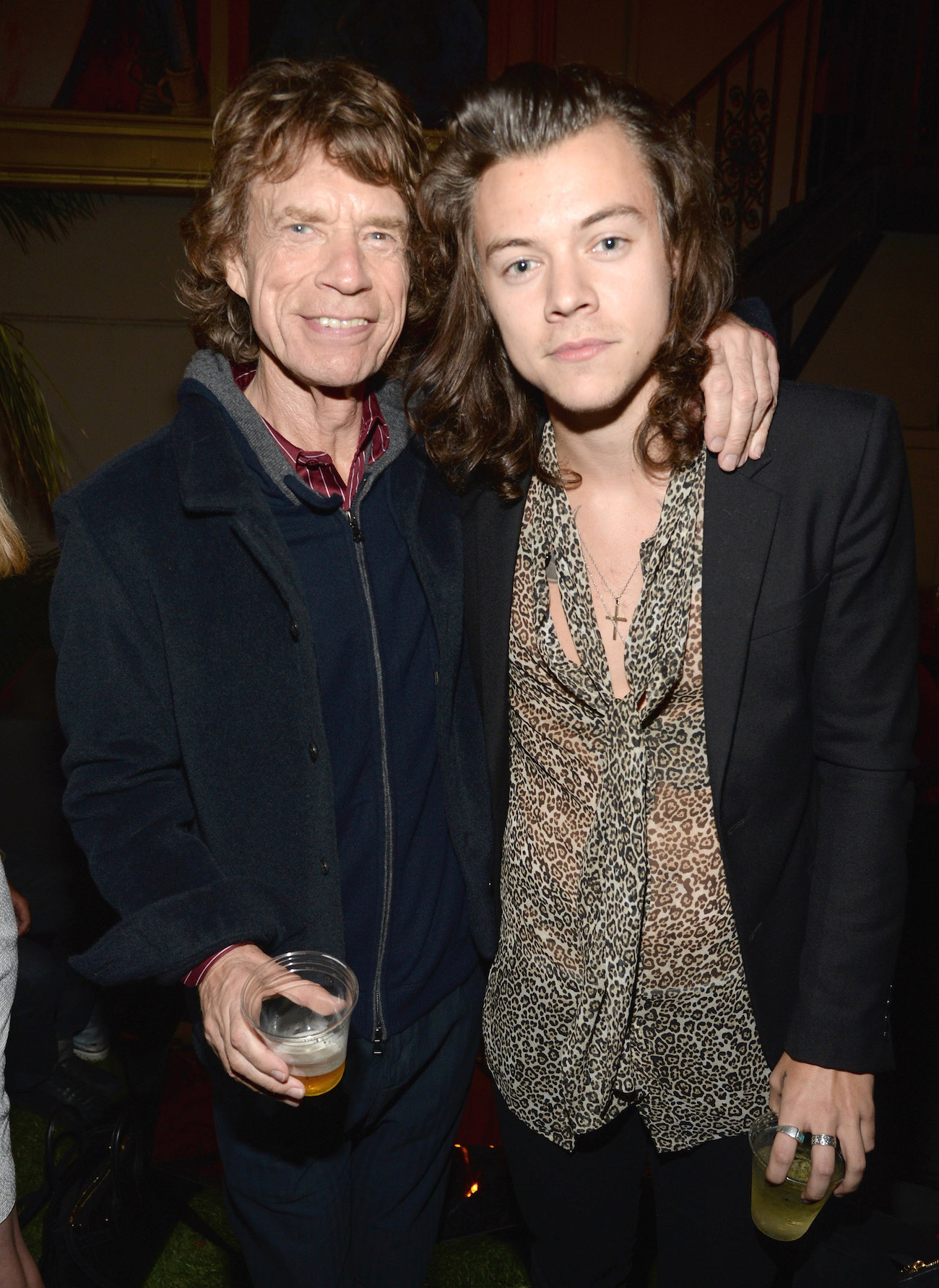 Mick Jagger and Harry Styles at The Rolling Stones' Los Angeles Club Show after party in 2015.