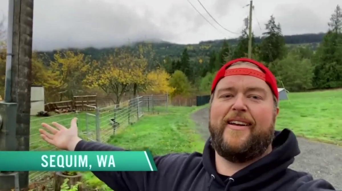 Mike Youngquist on his farm in Sequim, Washington, with his mother Trish as his roommate on '90 Day Diaries' Season 3.