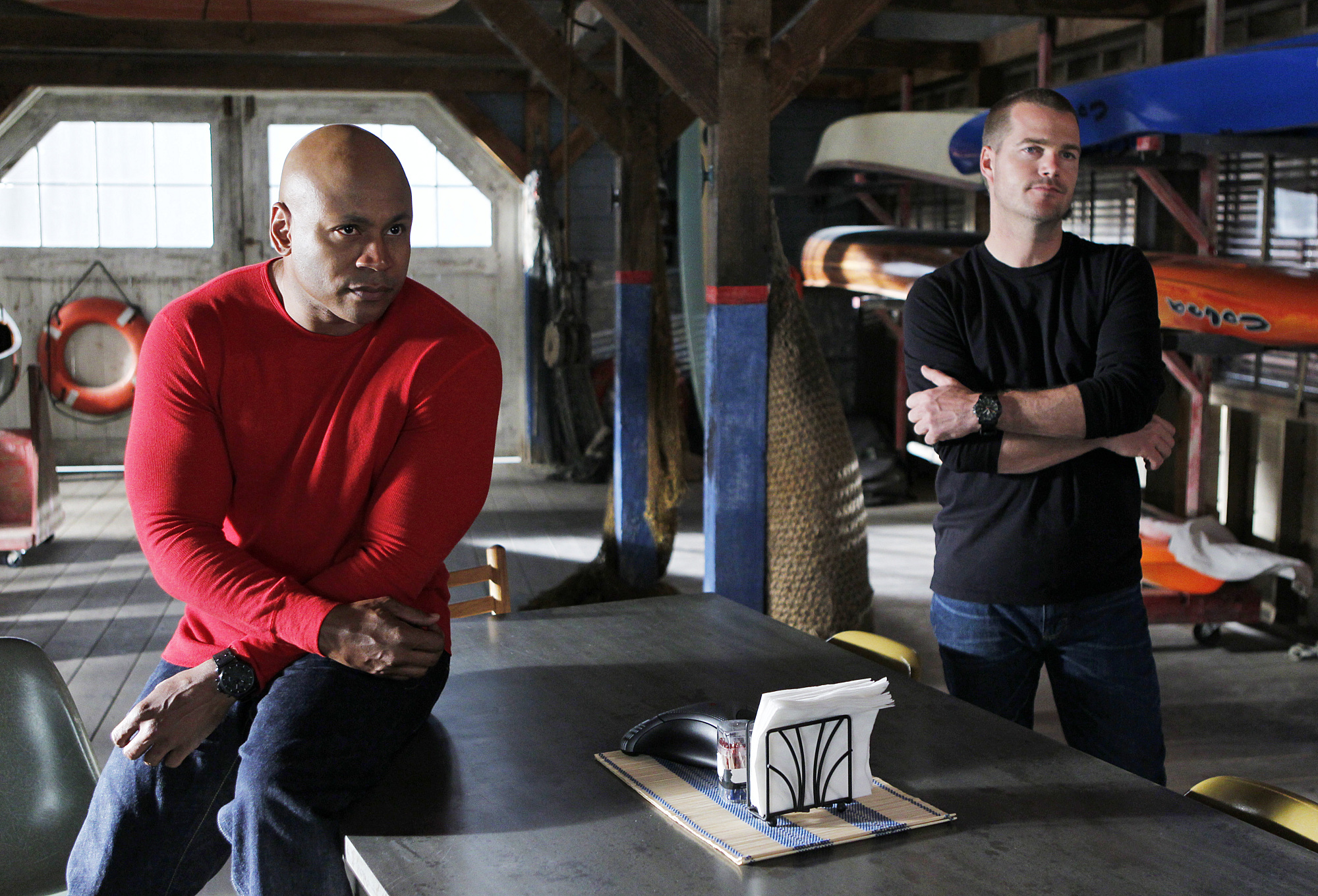 Special Agent Sam Hanna (LL COOL J) and Special Agent G. Callen (Chris O'Donnell) in an episode of NCIS: Los Angeles