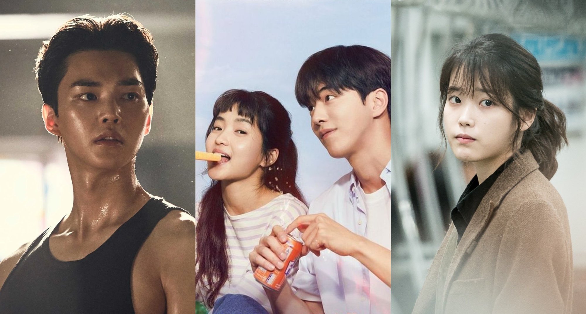 'Navillera,' 'Twenty-Five Twenty-One,' and 'My Mister' IMDb K-drama posters.