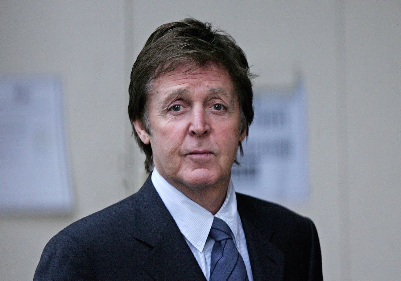 Paul McCartney wearing a suit