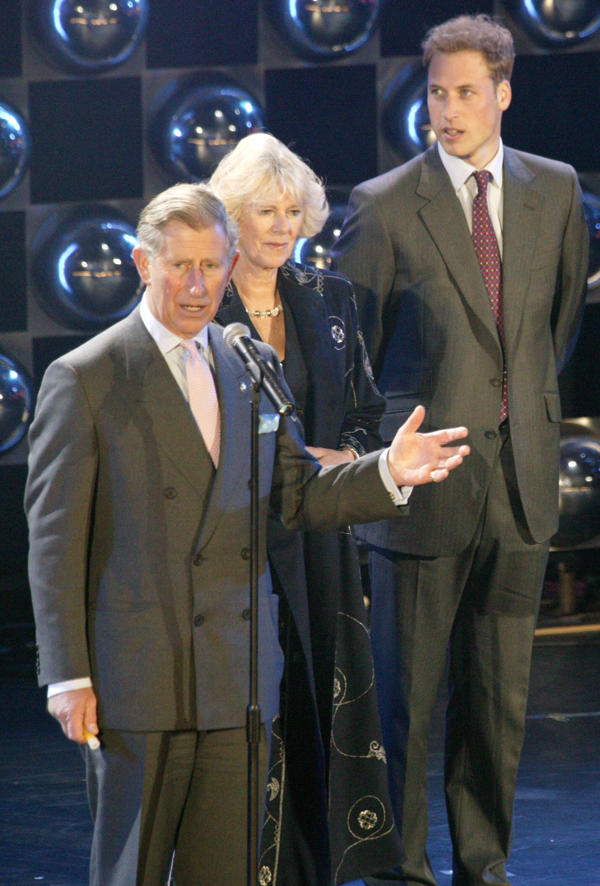 Prince Charles, Camilla Parker Bowles, Prince William onstage together at the Prince's Trust 30th Live