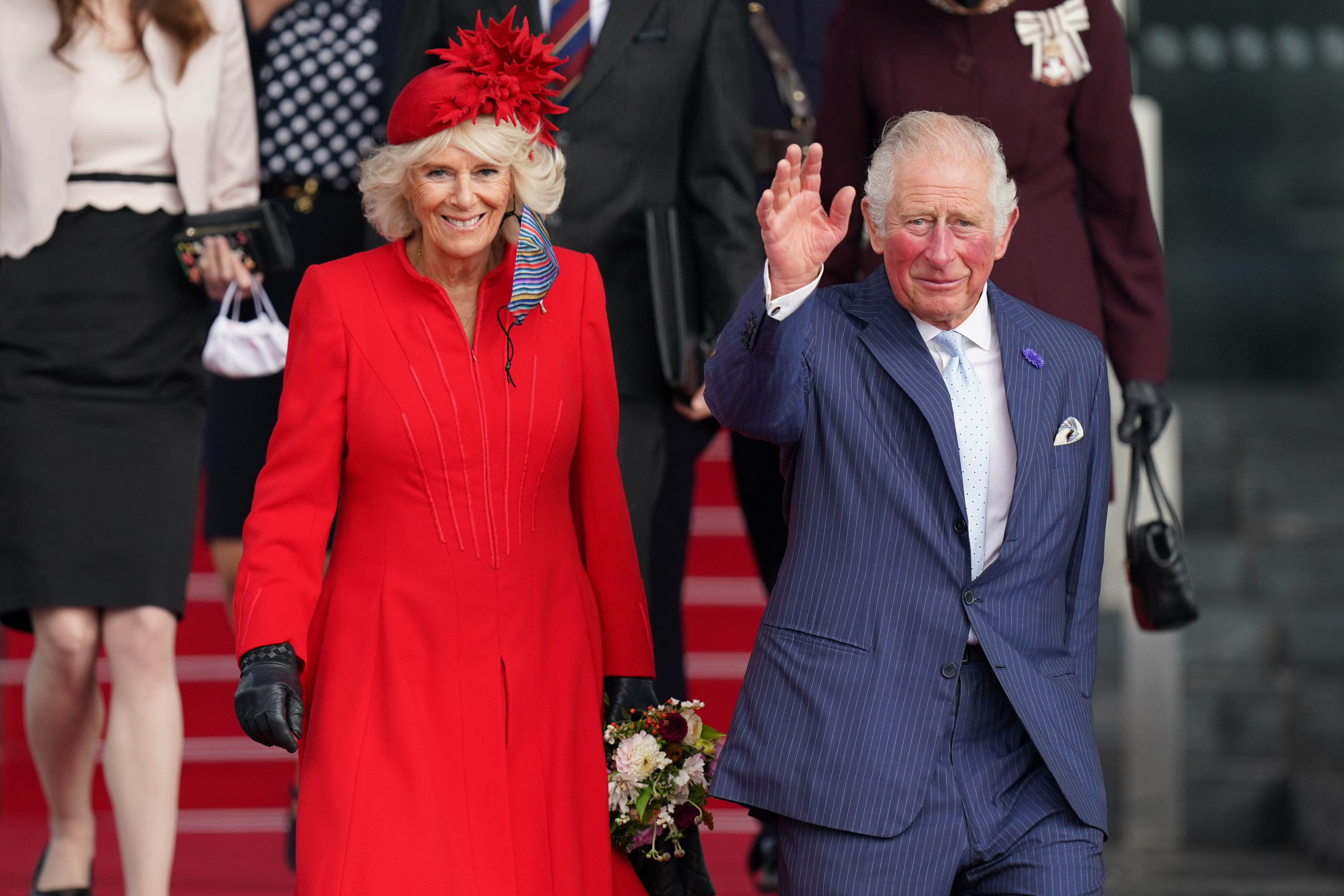 Camilla Parker Bowles, who some believe completely changed Prince Charles, leaving a ceremony In Wales