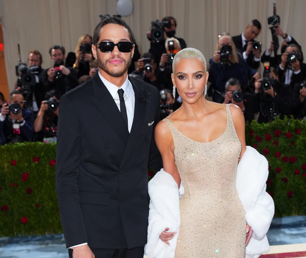 Kim Kardashian and Pete Davidson pose for photos at The 2022 Met Gala