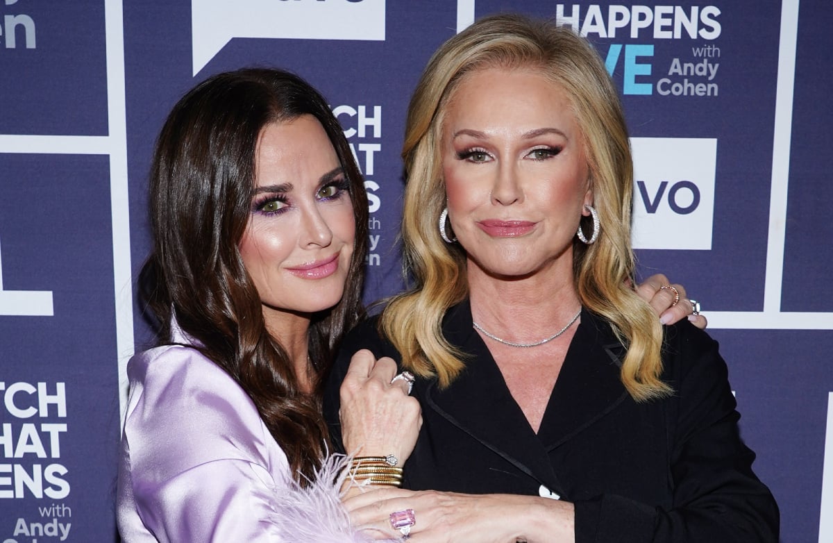 Kathy Hilton and Kyle Richards pose in their pajamas for an appearance on Watch What Happens Live