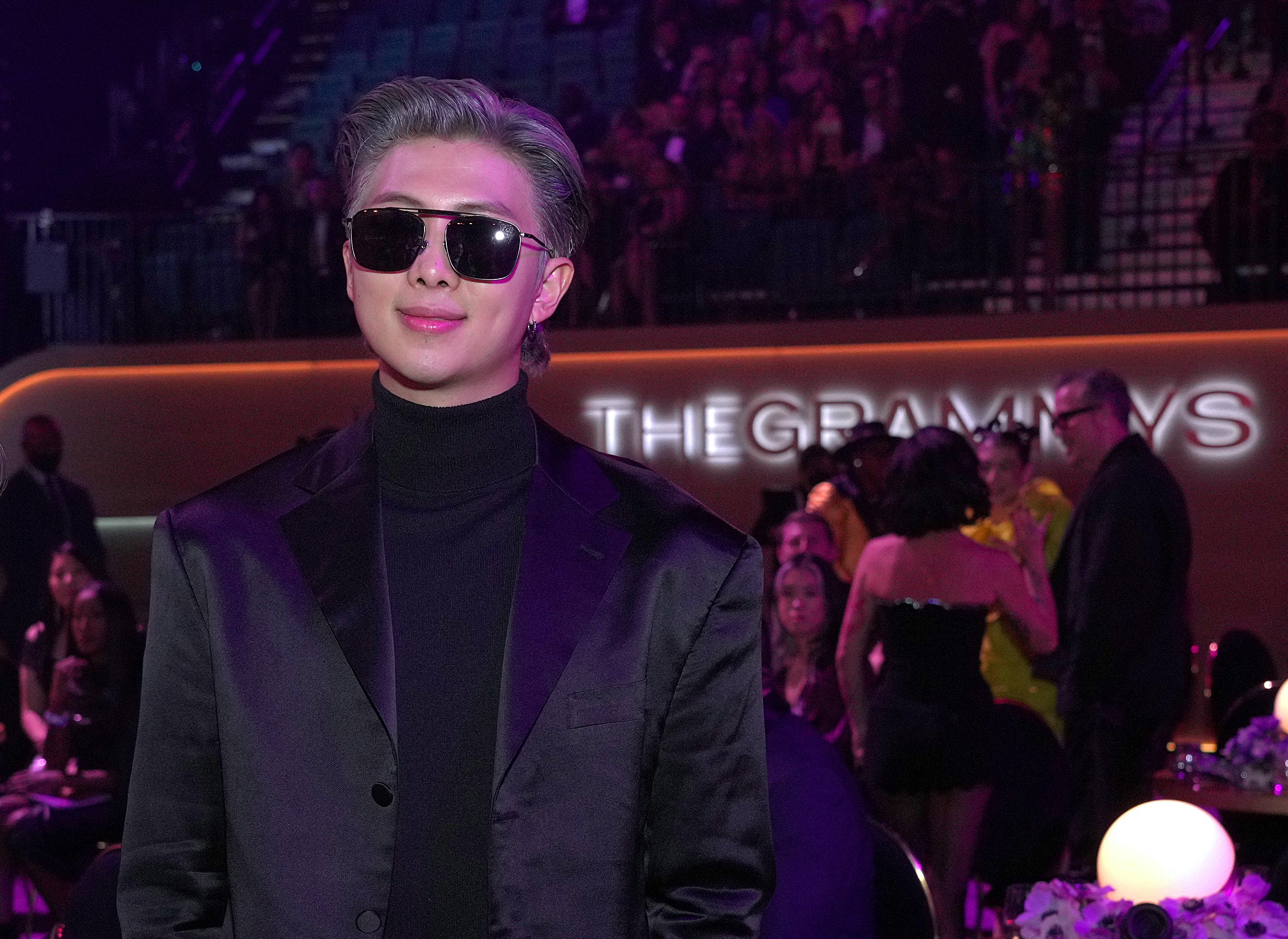 RM of BTS attends the 64th Annual GRAMMY Awards at MGM Grand Garden Arena