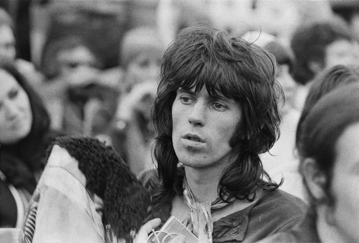 Rolling Stones guitarist Keith Richards amongst the crowd during the Isle of Wight Festival in 1969