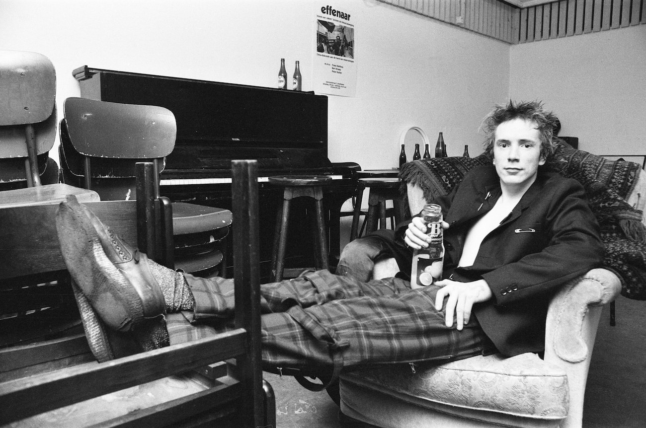 Sex Pistols frontman Johnny Rotten on tour in Holland, 1977.
