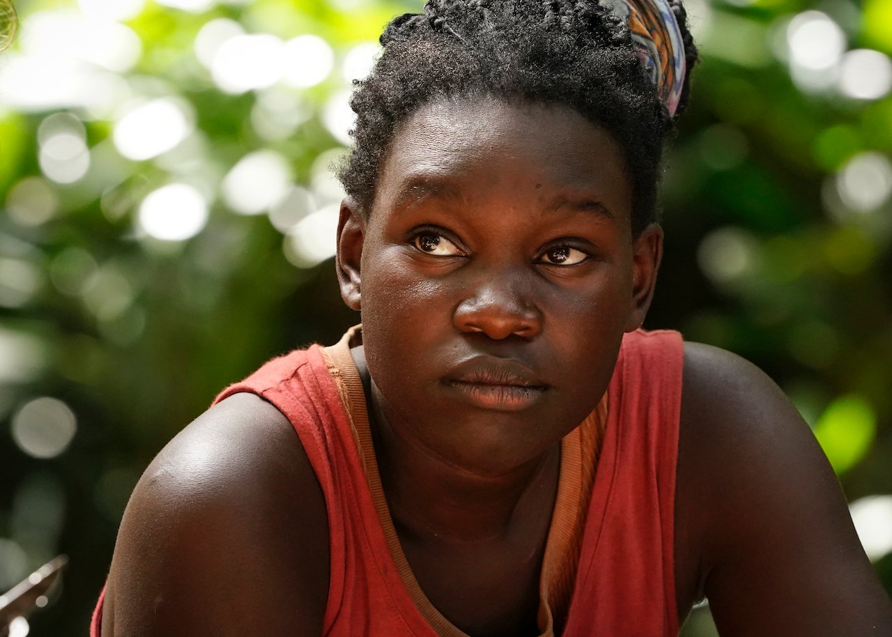 Maryanne Oketch looks up on 'Survivor 42'.